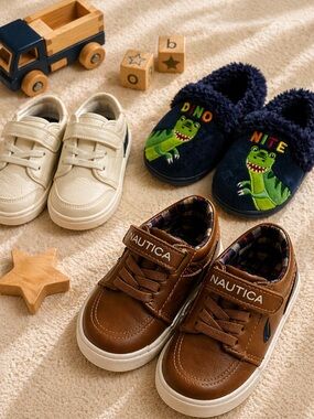 Toddler Boy Shoes Bundle Size 5 Nautica Carter’s + Slippers